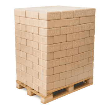 480kg Palette de Bûches Compressées RUF – Bois Tendre